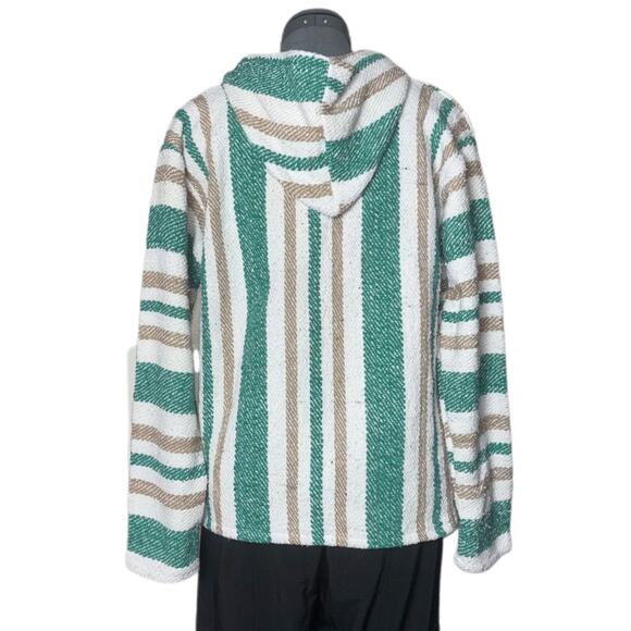 Iguana Jack Mexican Jerga Baja Hoodie sweatshirt Medium Unisex Green,Tan,white - Picture 4 of 16